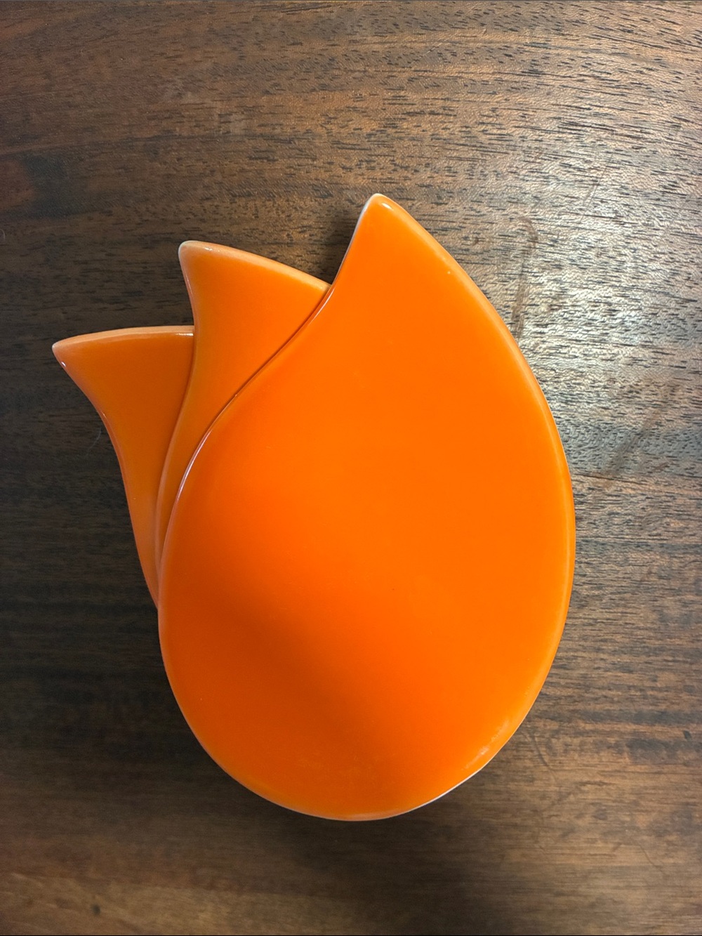 Set of 3 CB2 Orange Teardrop Comma Appetizer/Tidbit Plates